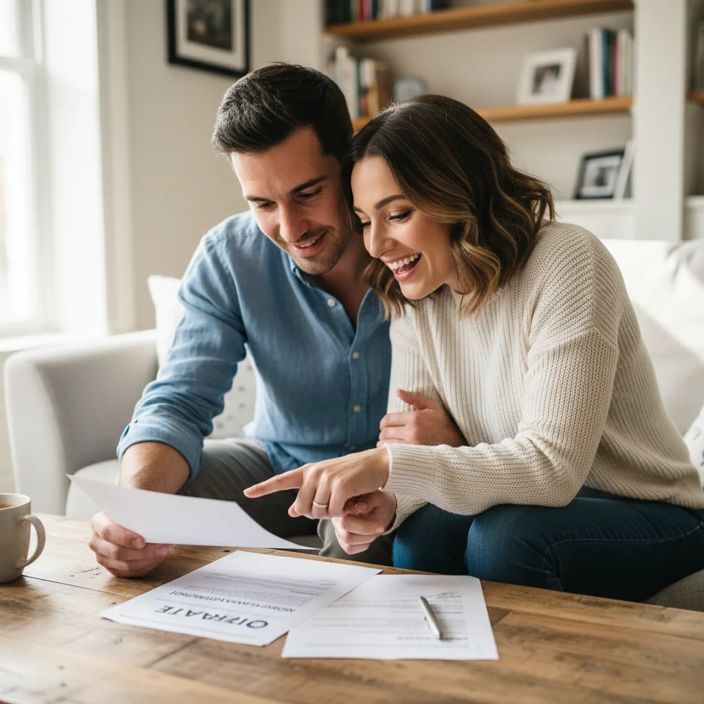 Calculator and financial documents representing mortgage calculations.