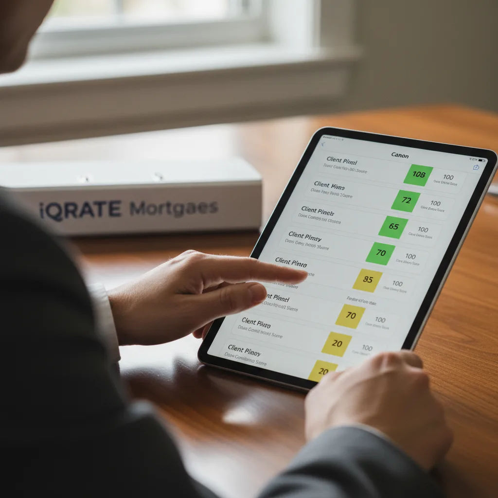 Real estate agent reviewing a quarterly commission forecast