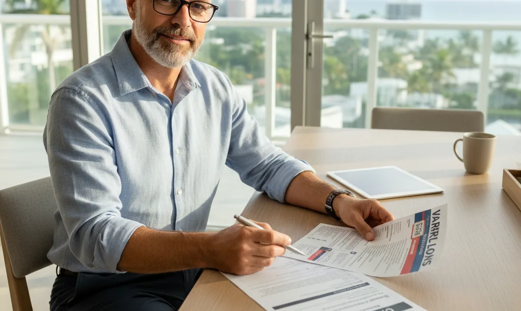 Veteran carefully analyzing VA IRRRL offers in Miami.