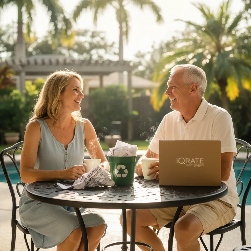 Couple reviewing their mortgage documents carefully.