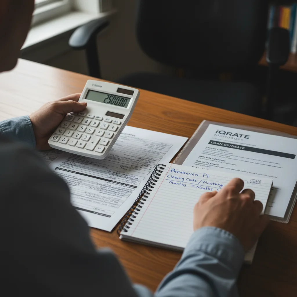Close-up of a Loan Estimate document highlighting key fee sections.
