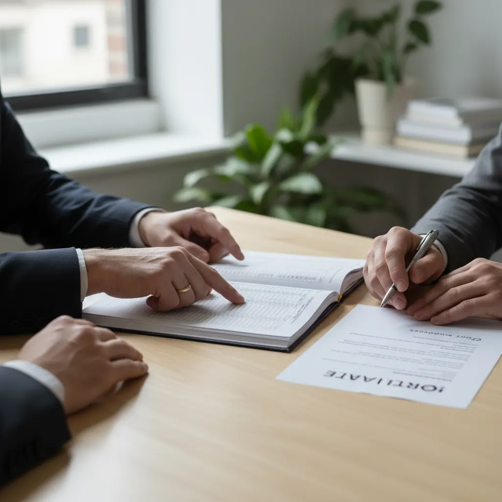 Loan officer and CPA consulting with a self-employed client about mortgage planning.