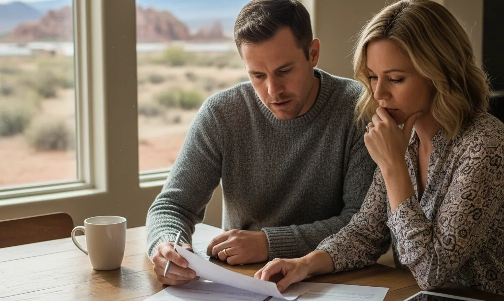 Couple reviews iQRATE Mortgages commitment letter with concern.