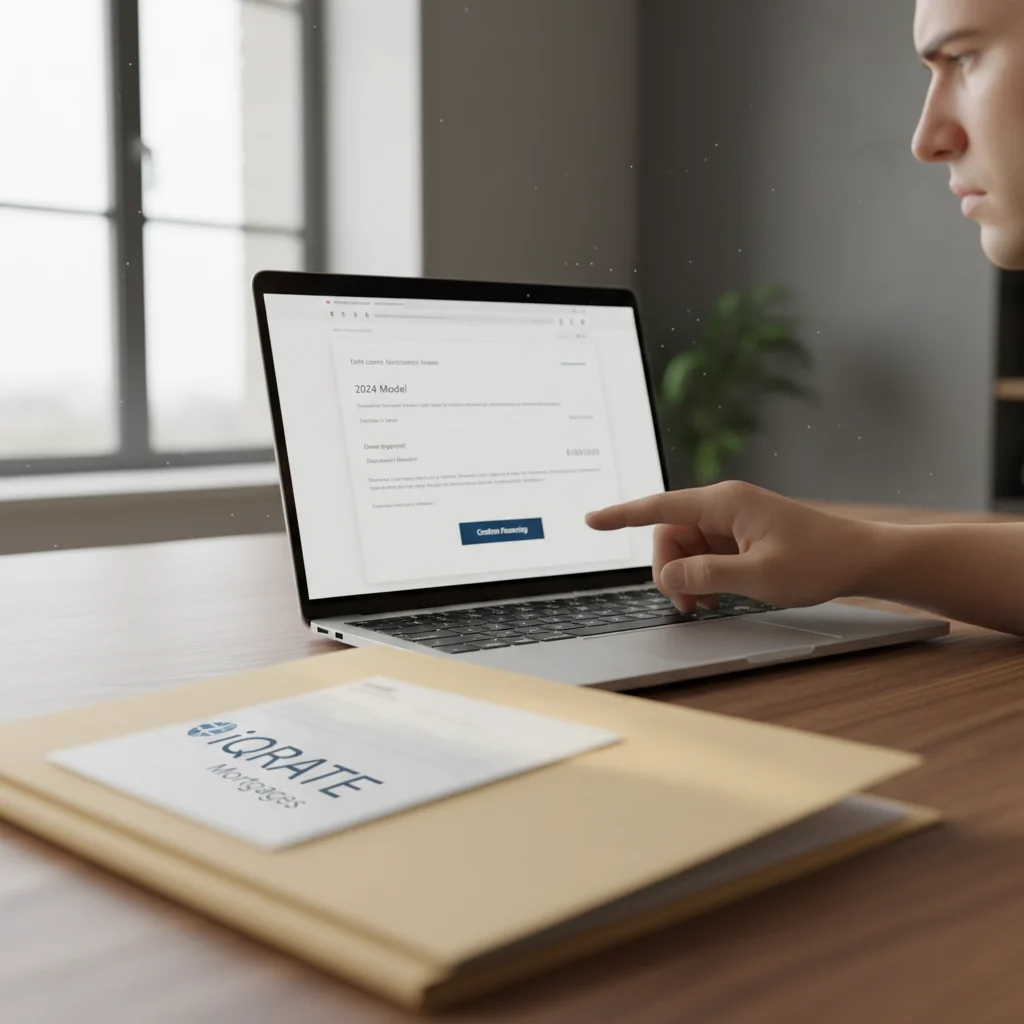 A person carefully reviewing their credit report before closing on a house