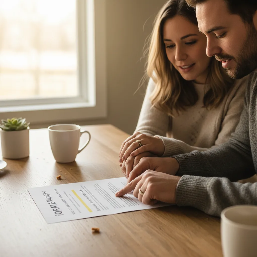 Calculating loan limits on a notepad with a calculator and house keys.