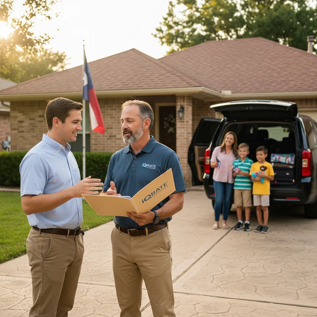 Military service member with family in front of a new house.