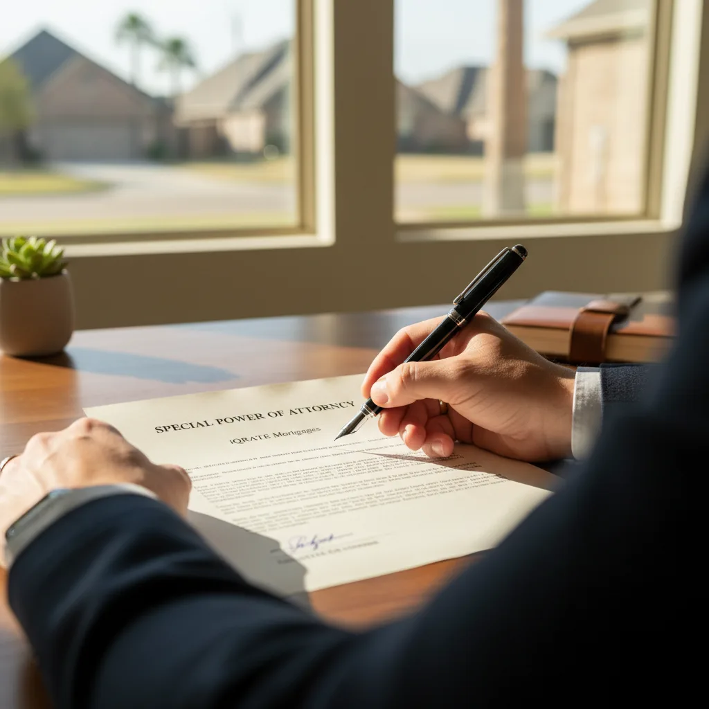 Couple signing mortgage documents for a VA loan