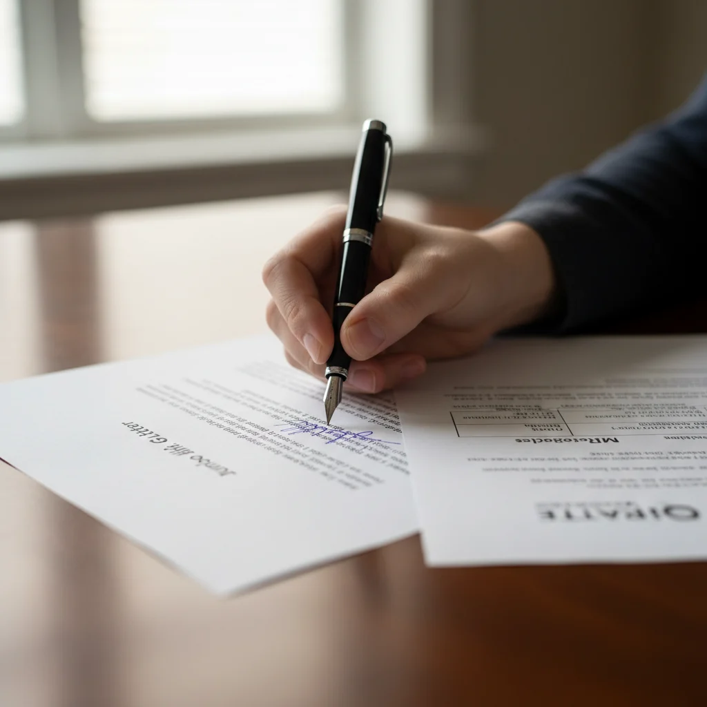 Reviewing financial documents and bank statements for a mortgage loan application.