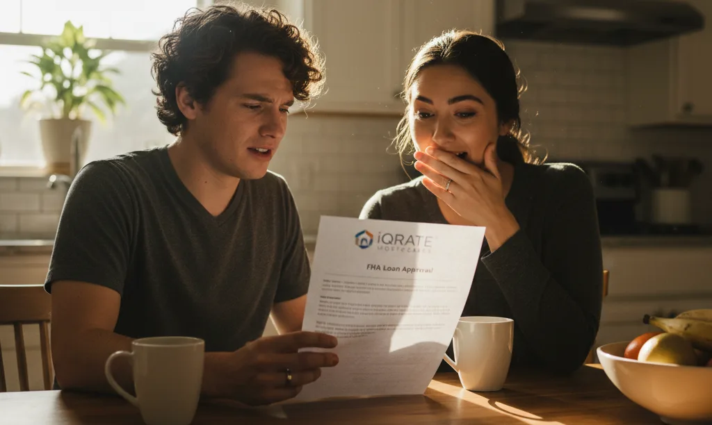 Houston couple feeling relieved with FHA loan approval.