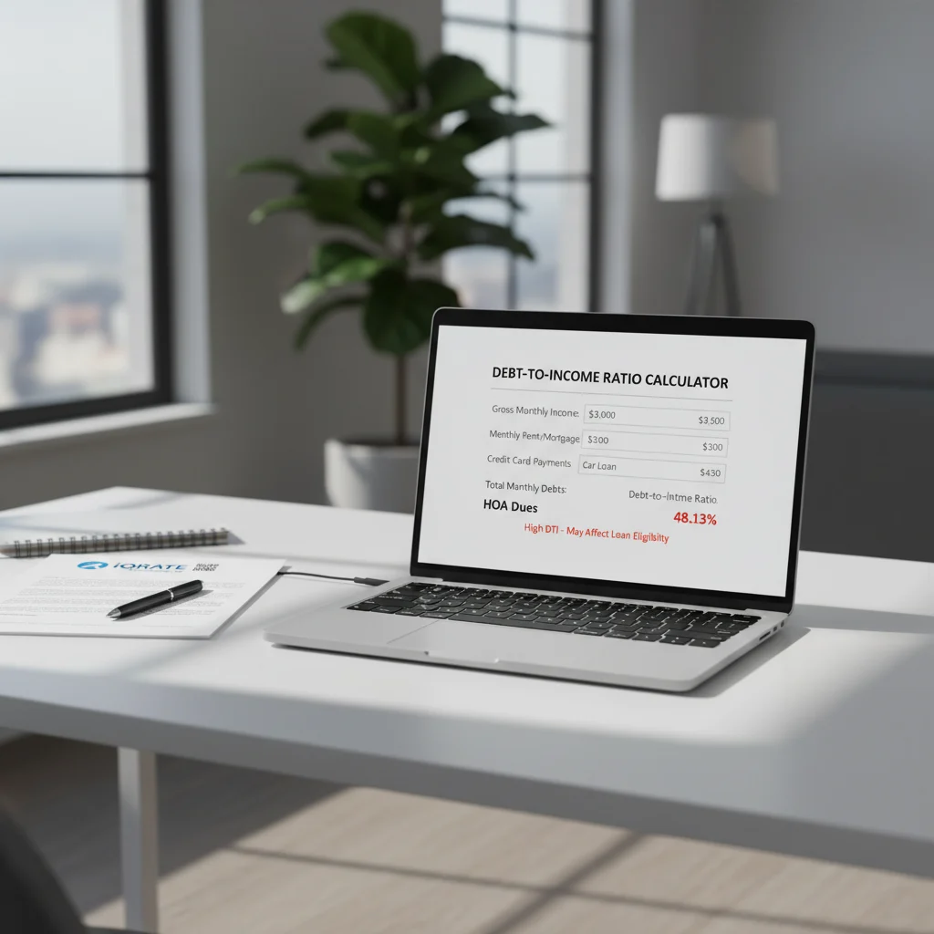 A person reviewing financial documents for a mortgage application