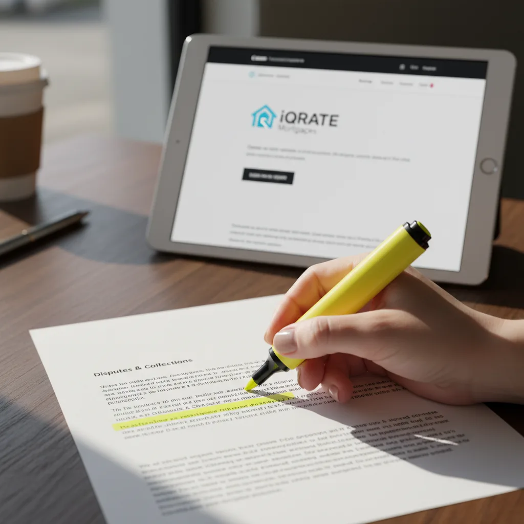 Homebuyer reviewing credit report details for a mortgage application