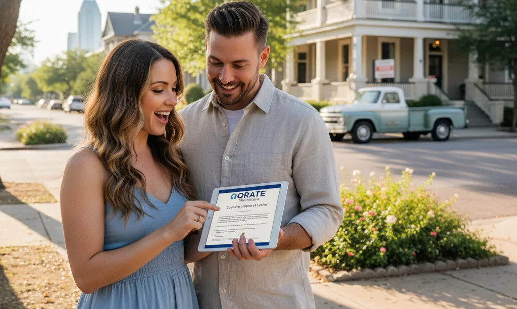 Couple reviewing iQRATE Mortgages loan in Texas.