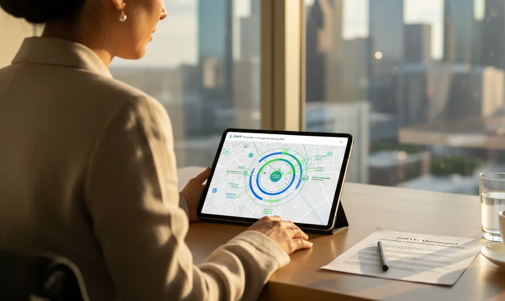 Homebuyer analyzing Houston real estate data with iQRATE Mortgages.