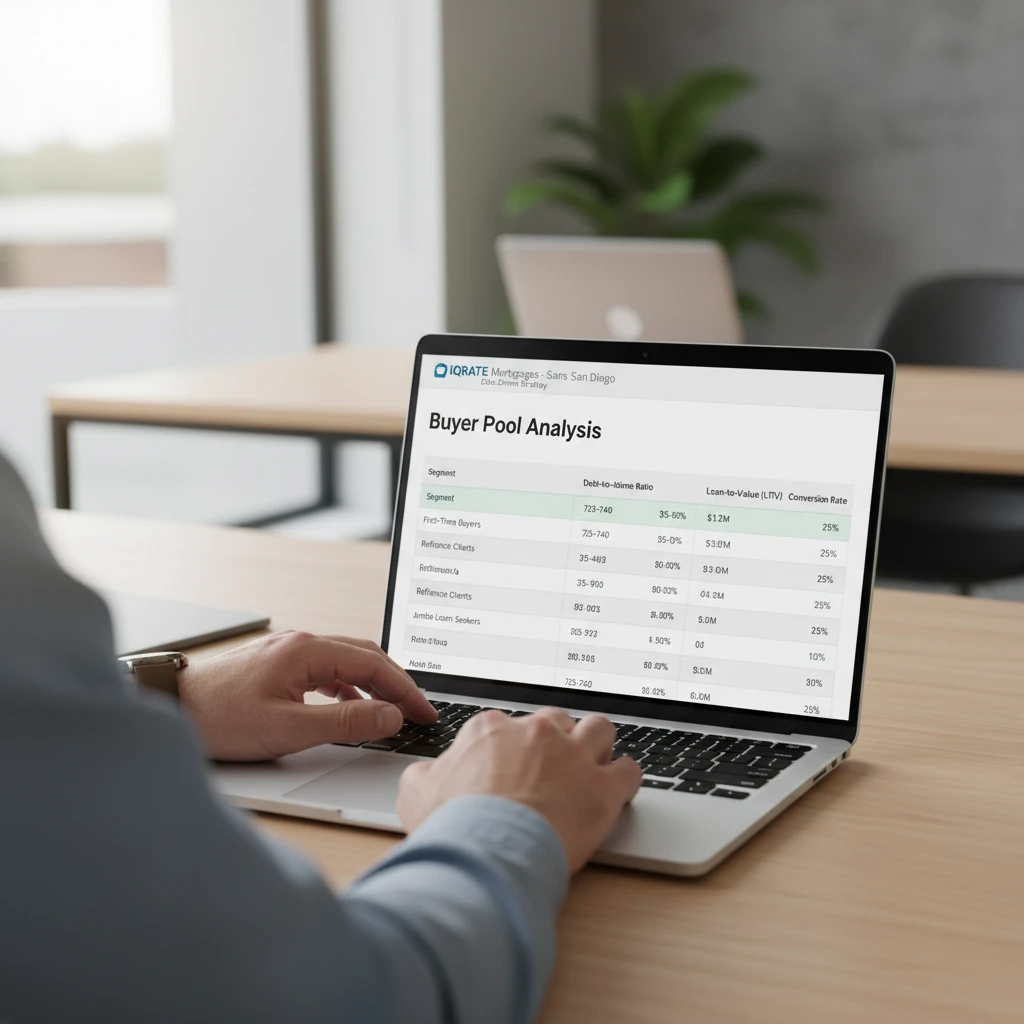 Real estate agent presenting financial data to clients during a listing presentation.