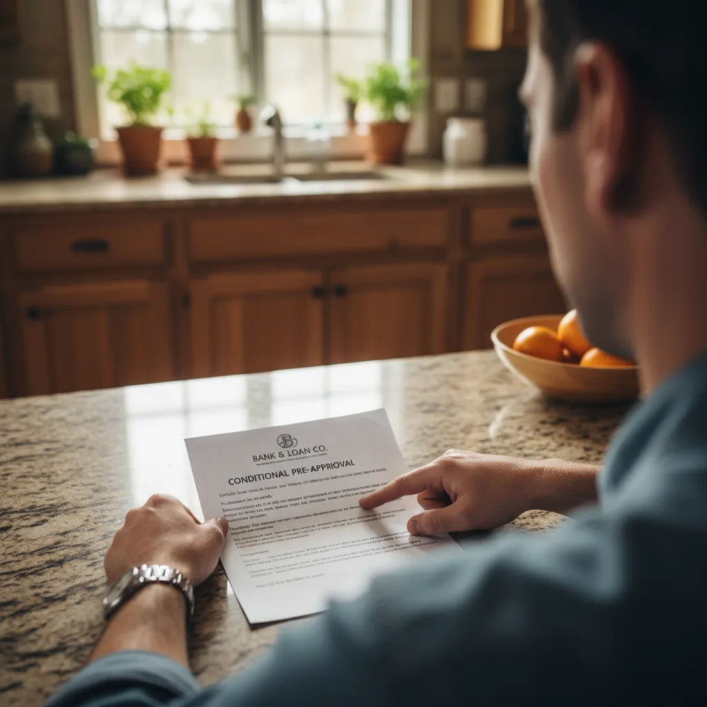 A person handing over a professionally prepared document for a home offer.