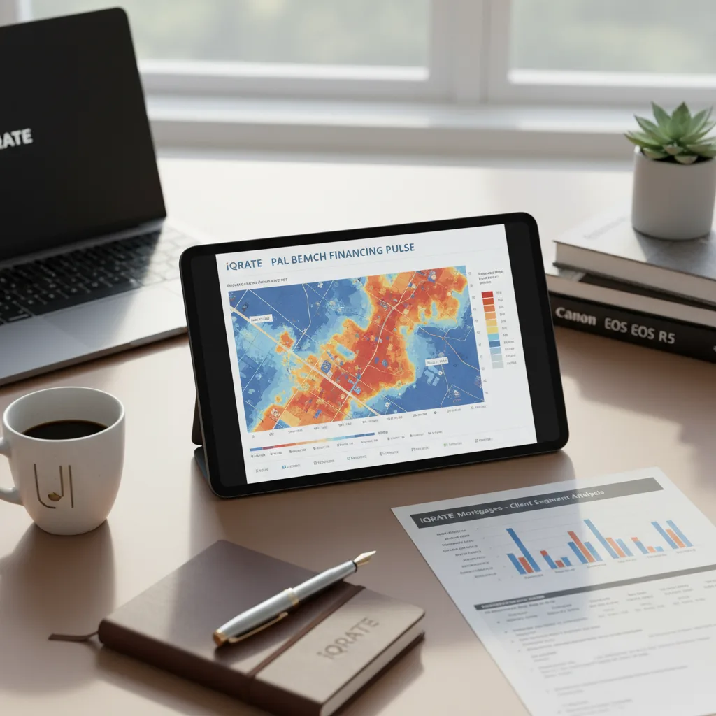 Real estate agent reviewing financial data on a tablet.