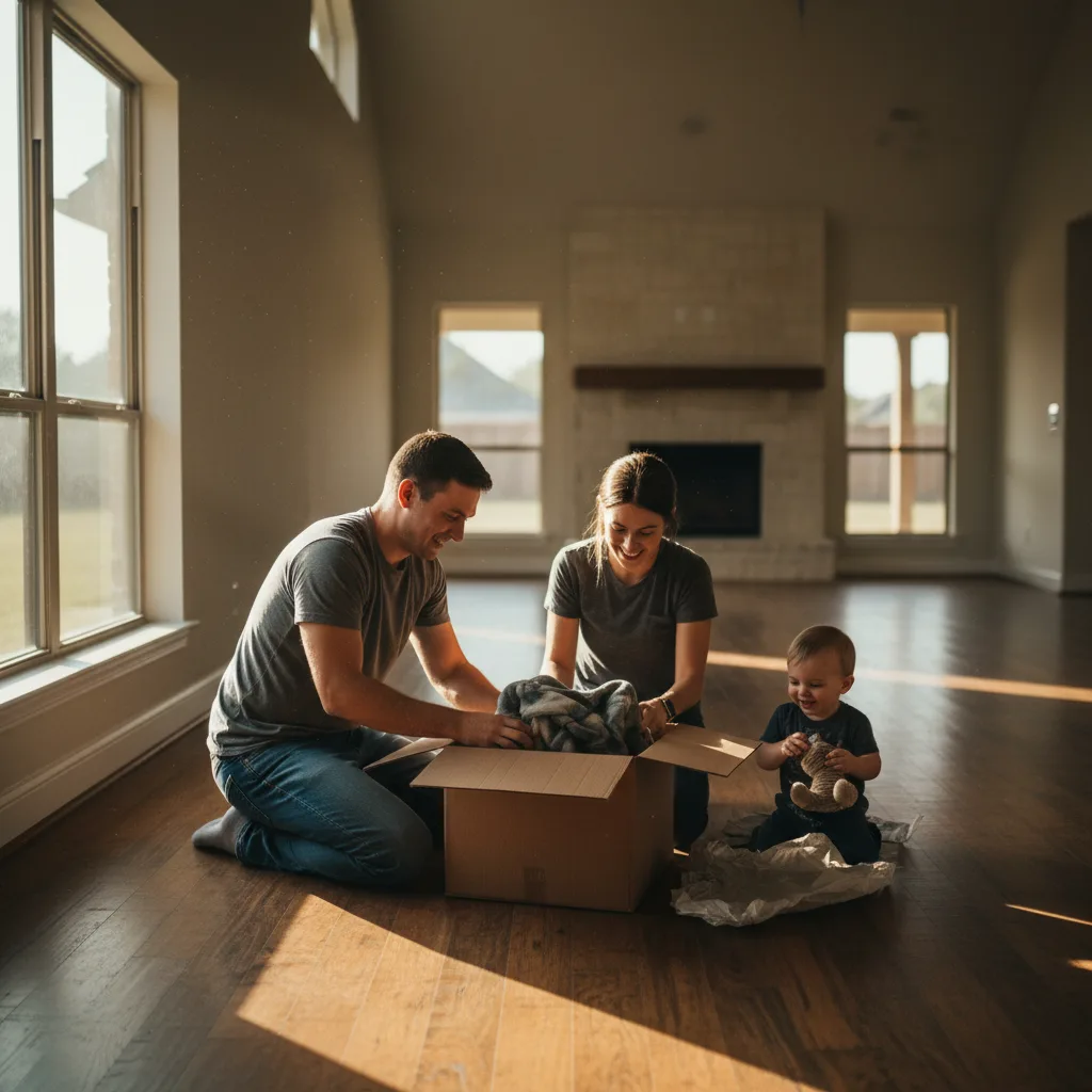 Military family planning their move to a new home in Texas
