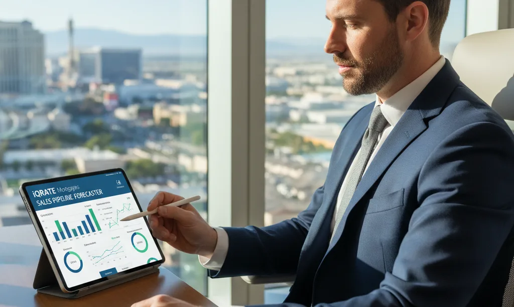 Real estate professional using iQRATE Mortgages analytics