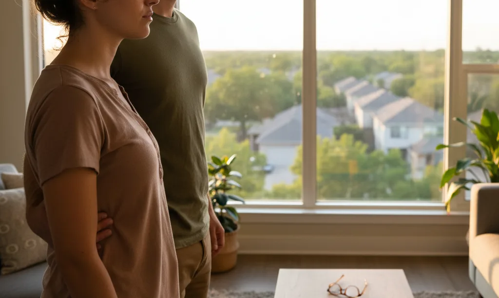 A couple contemplates buying a home in Texas.