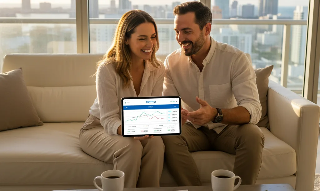 Couple in Miami planning mortgage with crypto.