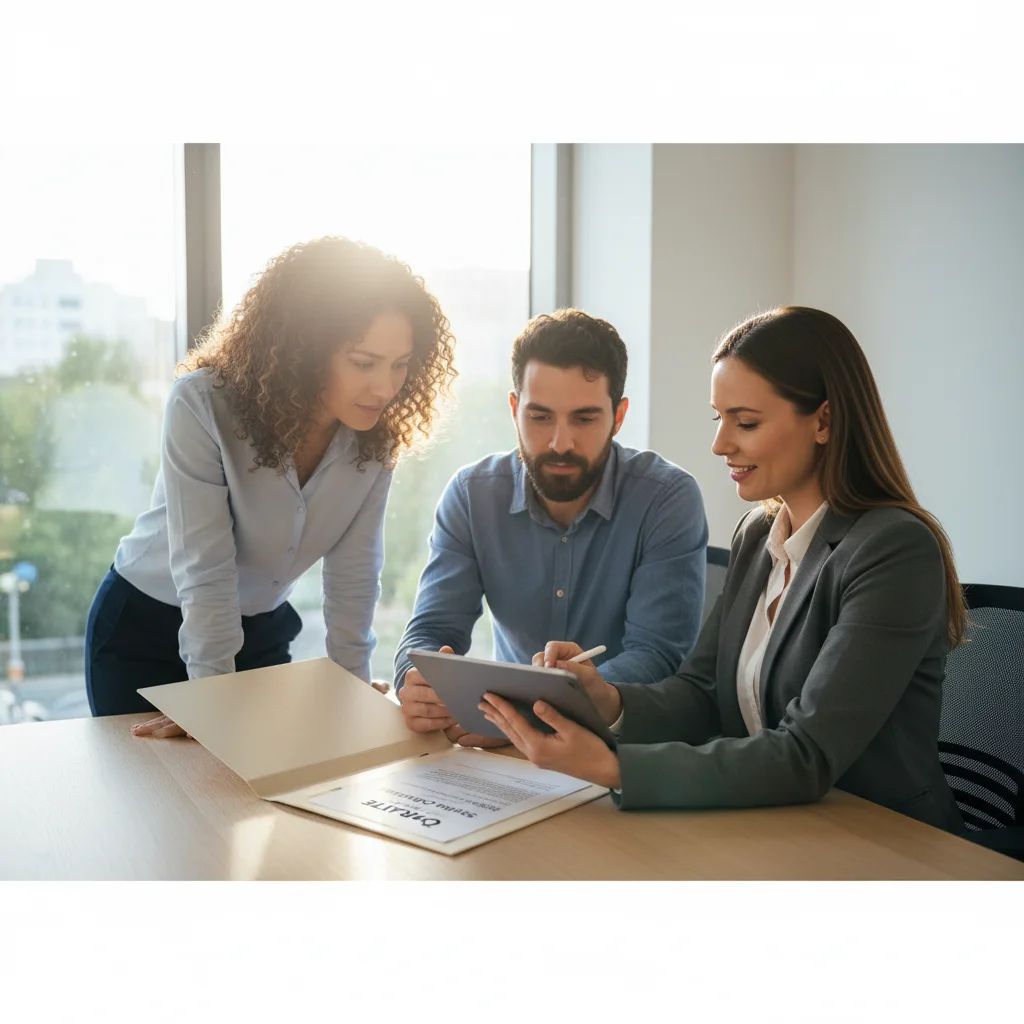 Homebuyer reviewing mortgage application documents