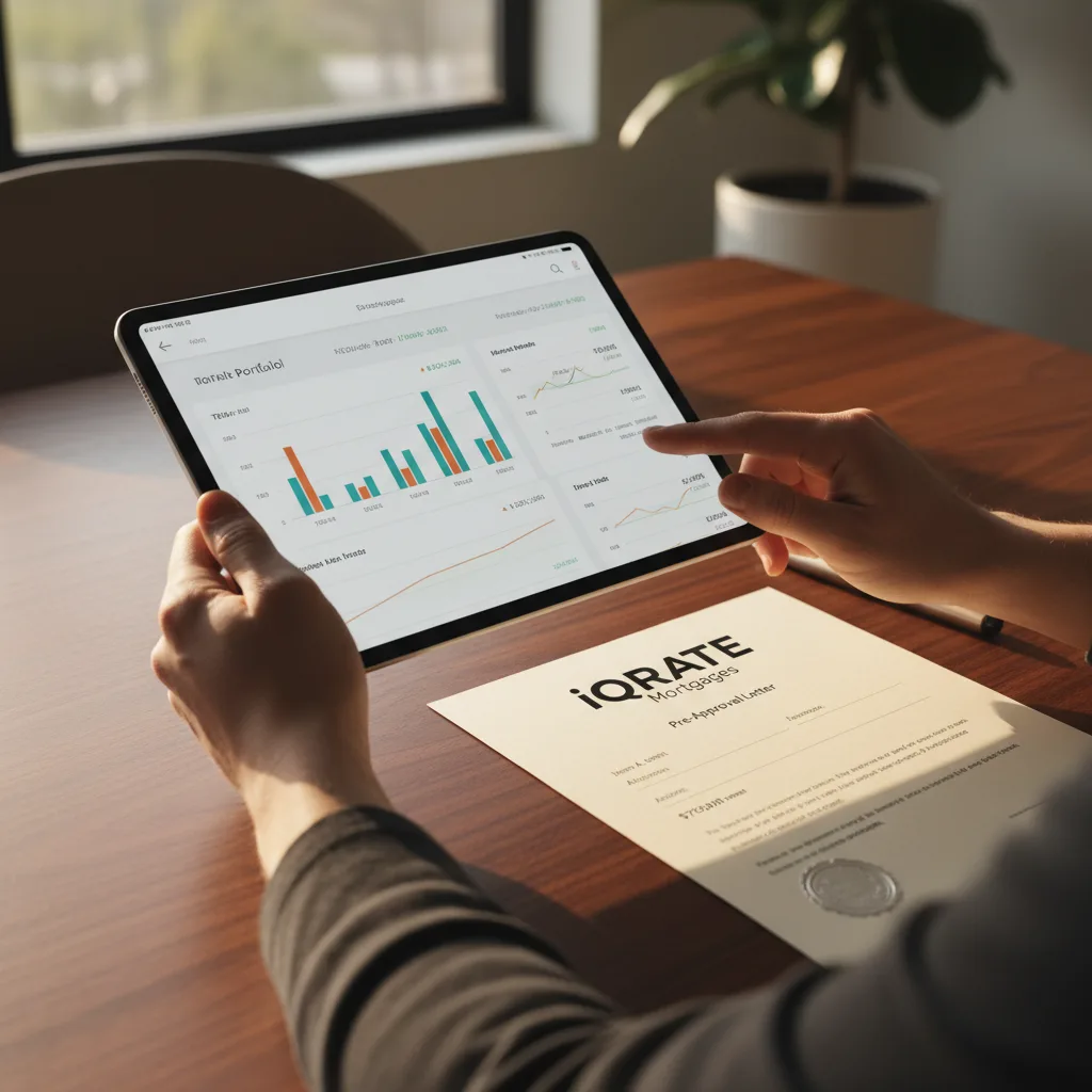 Tech professional organizing RSU documents for a jumbo loan application