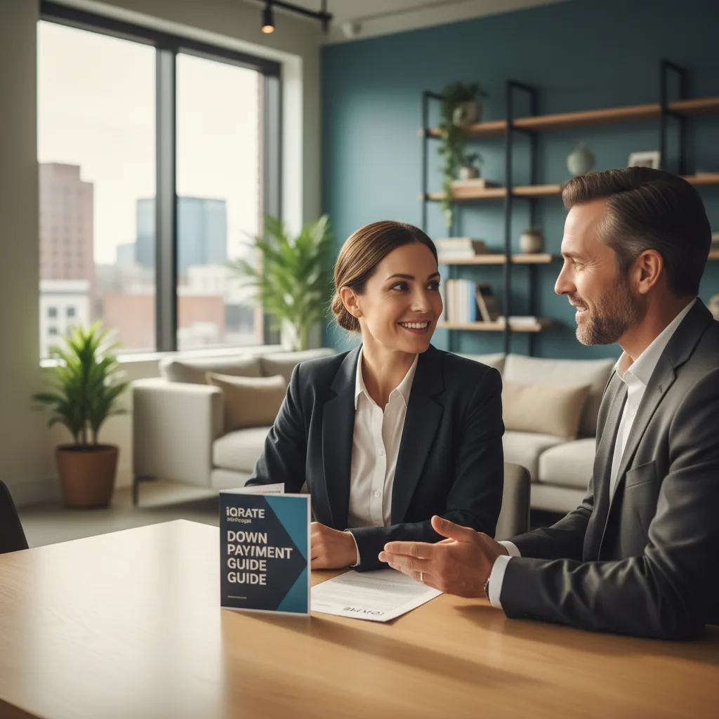 Business owner reviewing financial documents at a desk.