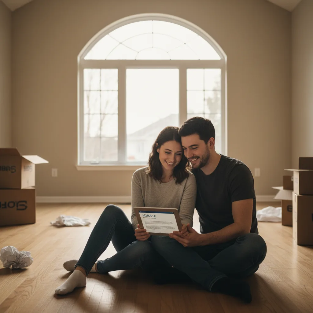 Man reviewing employment documents for a mortgage application