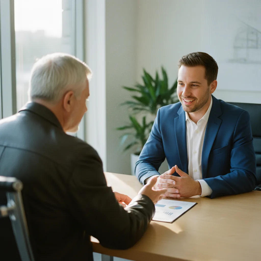 A couple reviewing mortgage documents for a VA IRRRL.