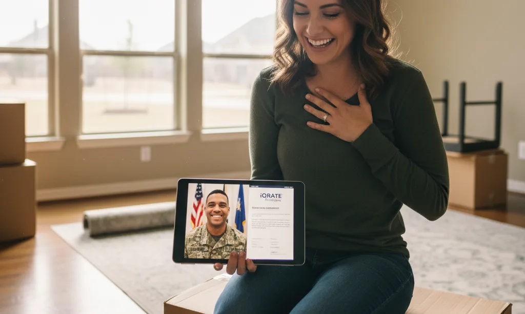 Military couple remotely buying Texas home with VA loan.