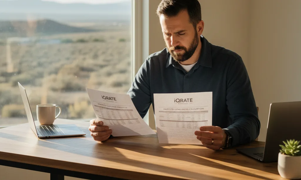 Investor comparing DSCR and conventional loan documents.