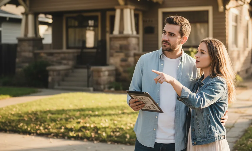 Couple considering an older California home for purchase.