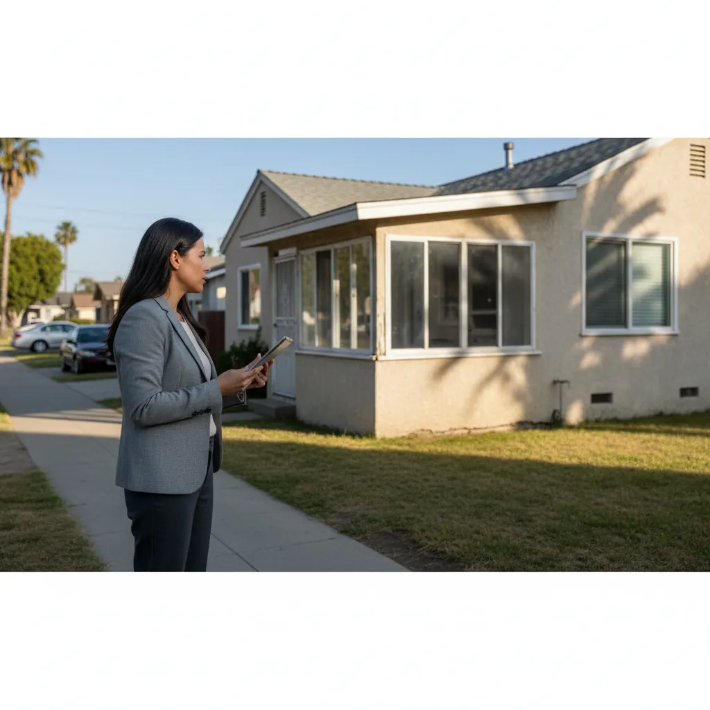 Real estate agent presenting a property solution package to potential buyers.