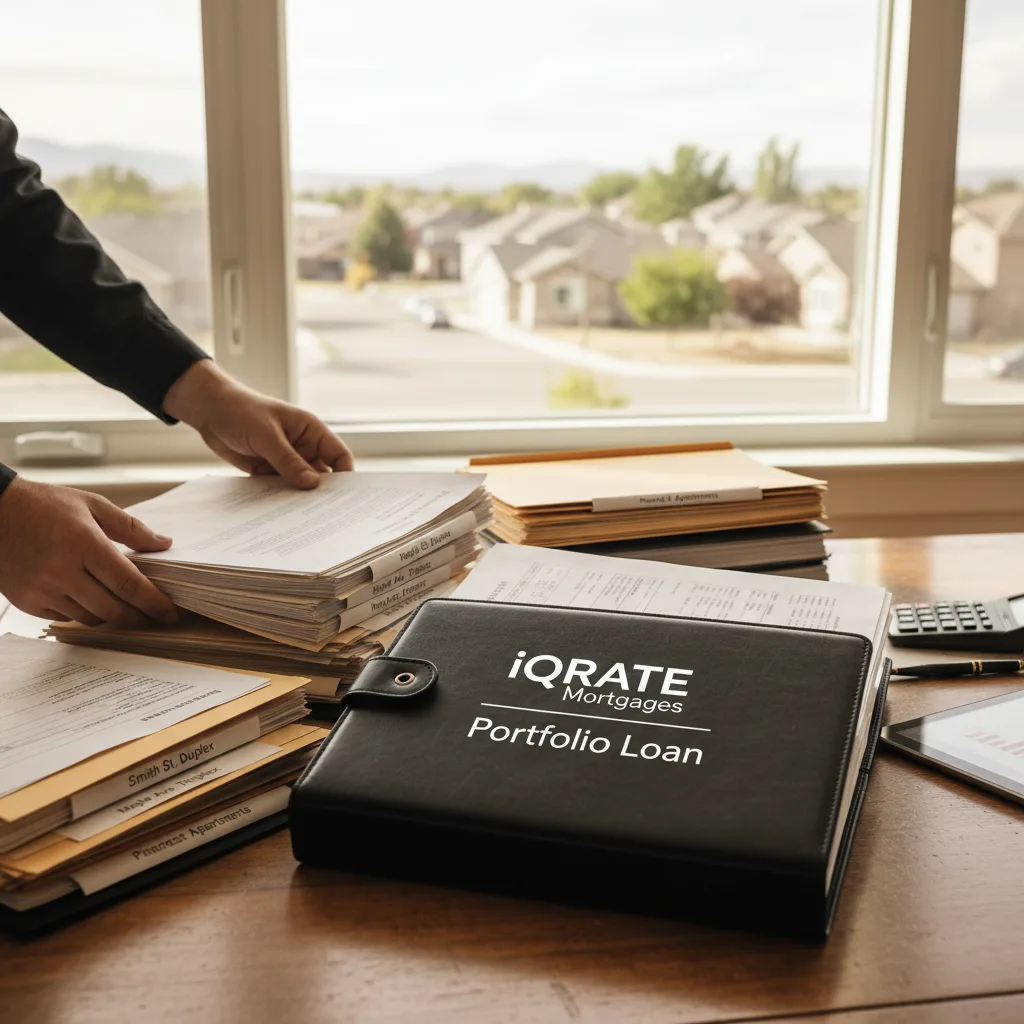 Investor reviewing financial documents for a real estate portfolio.