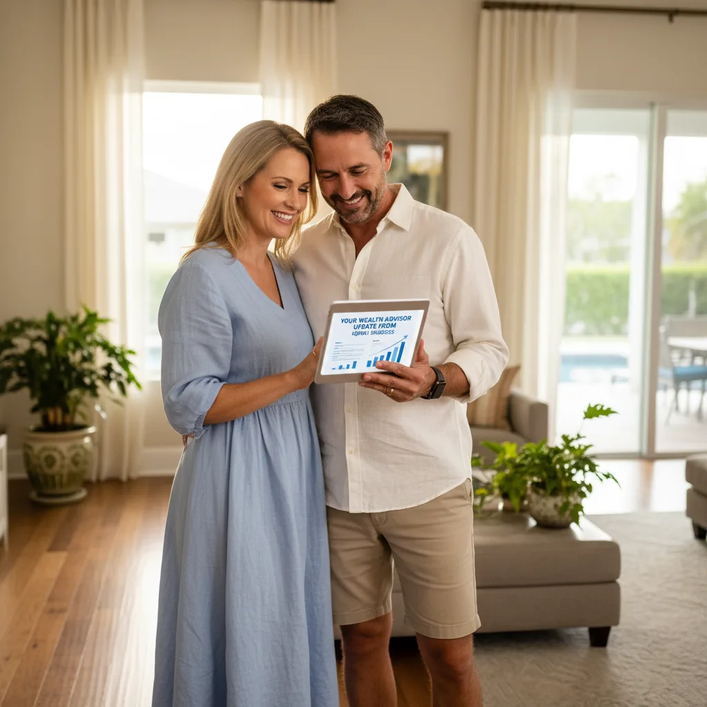 A real estate agent discussing home equity with clients.