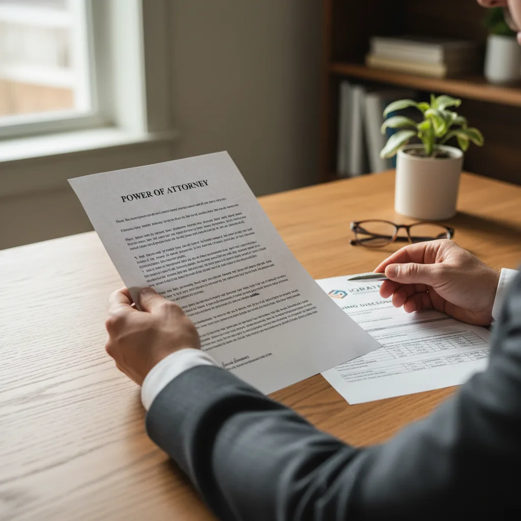 Agent receiving keys to a new home after closing with a POA