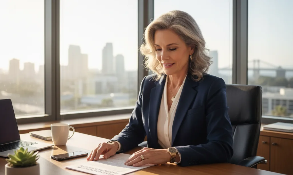 Brokerage owner reviewing iQRATE Mortgages vetting document.