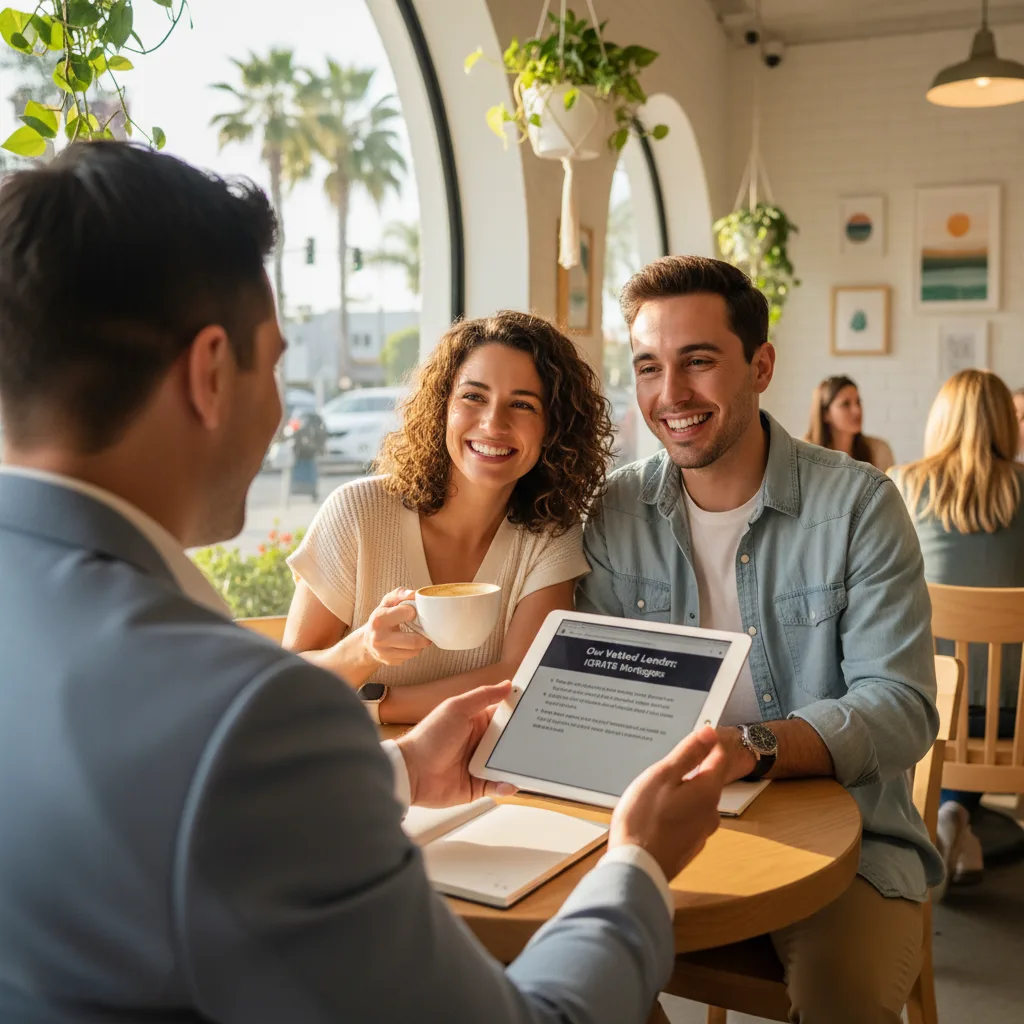 Two business professionals shaking hands, representing a trusted brokerage-lender partnership.