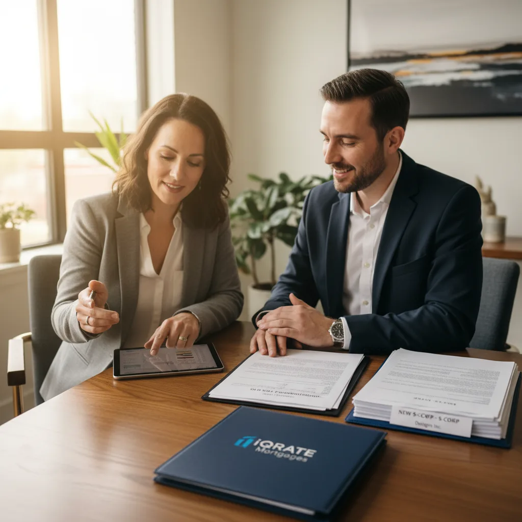 Essential documents for a mortgage application after a business entity change.