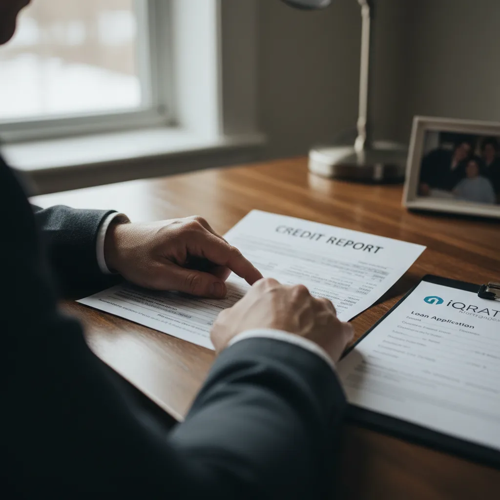 A person looking worried at their credit report, symbolizing the impact of BNPL on credit scores.