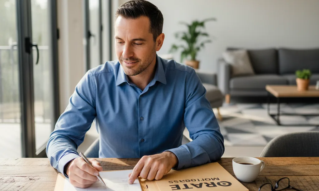 Investor reviews iQRATE Mortgages documents in Austin.