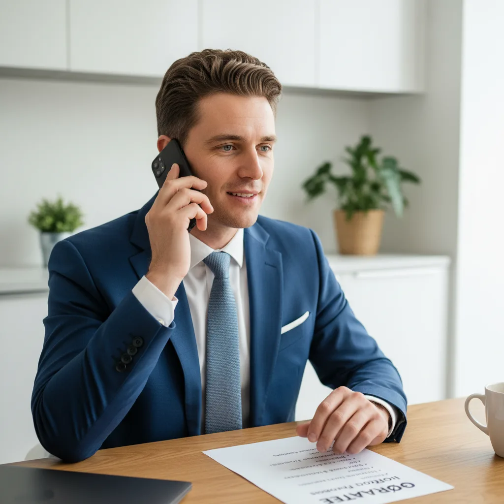 Real estate agent handing keys to happy new homeowners.