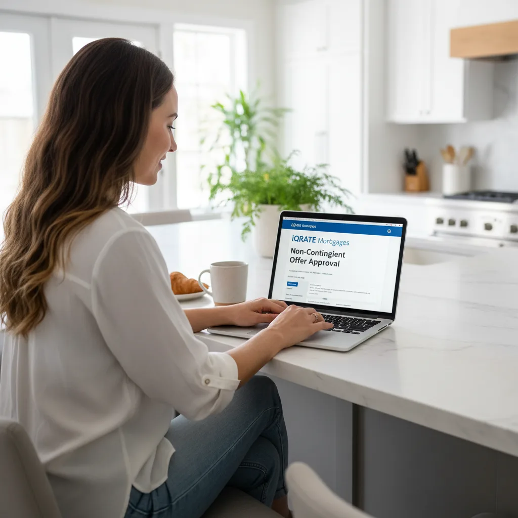 A home buyer reviewing their financial documents for a bridge loan.