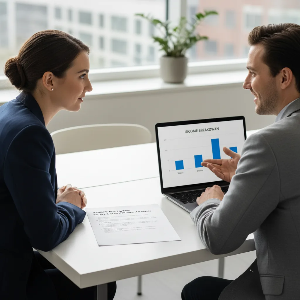 Business owner organizing mortgage application documents