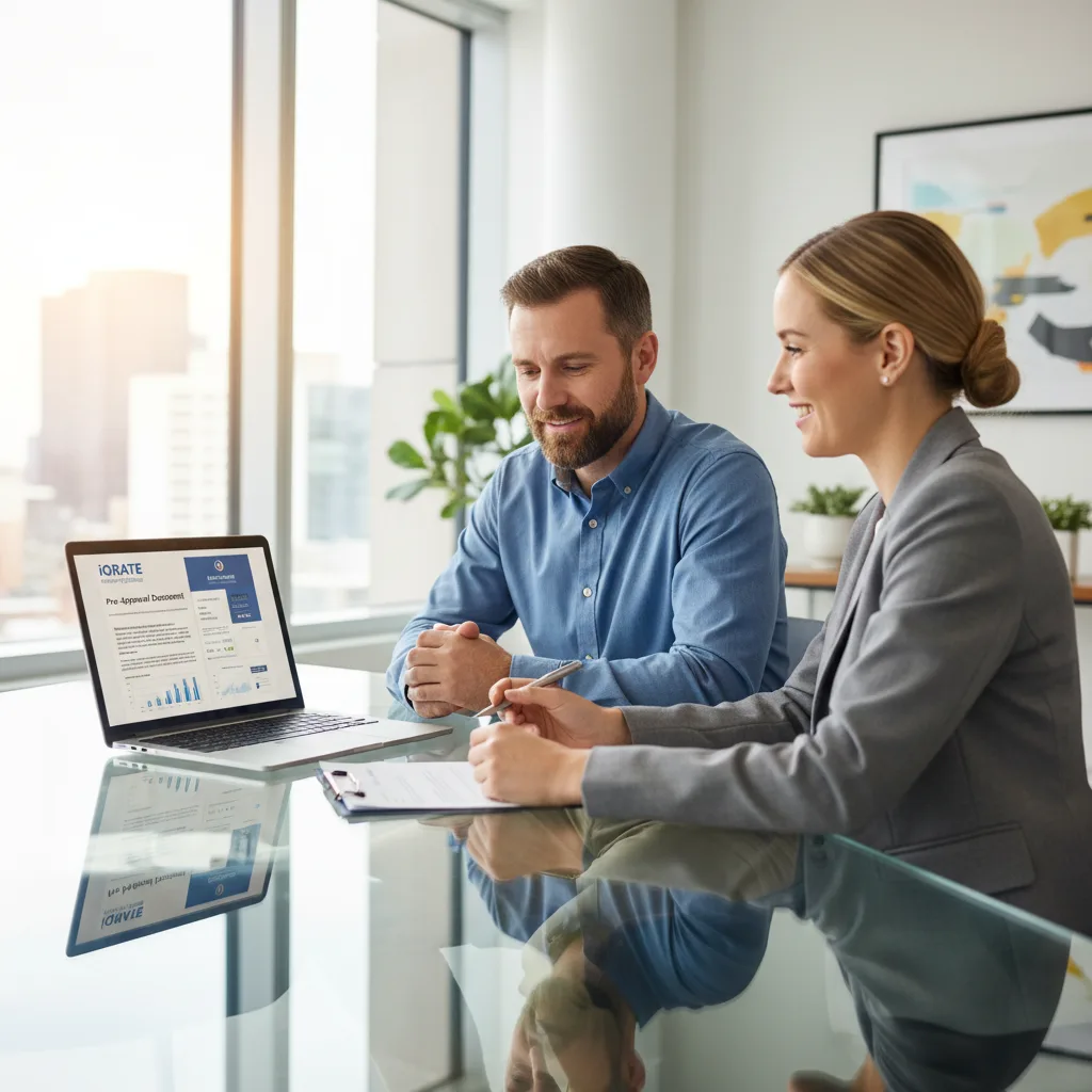 Financial expert performing manual underwriting for a home loan