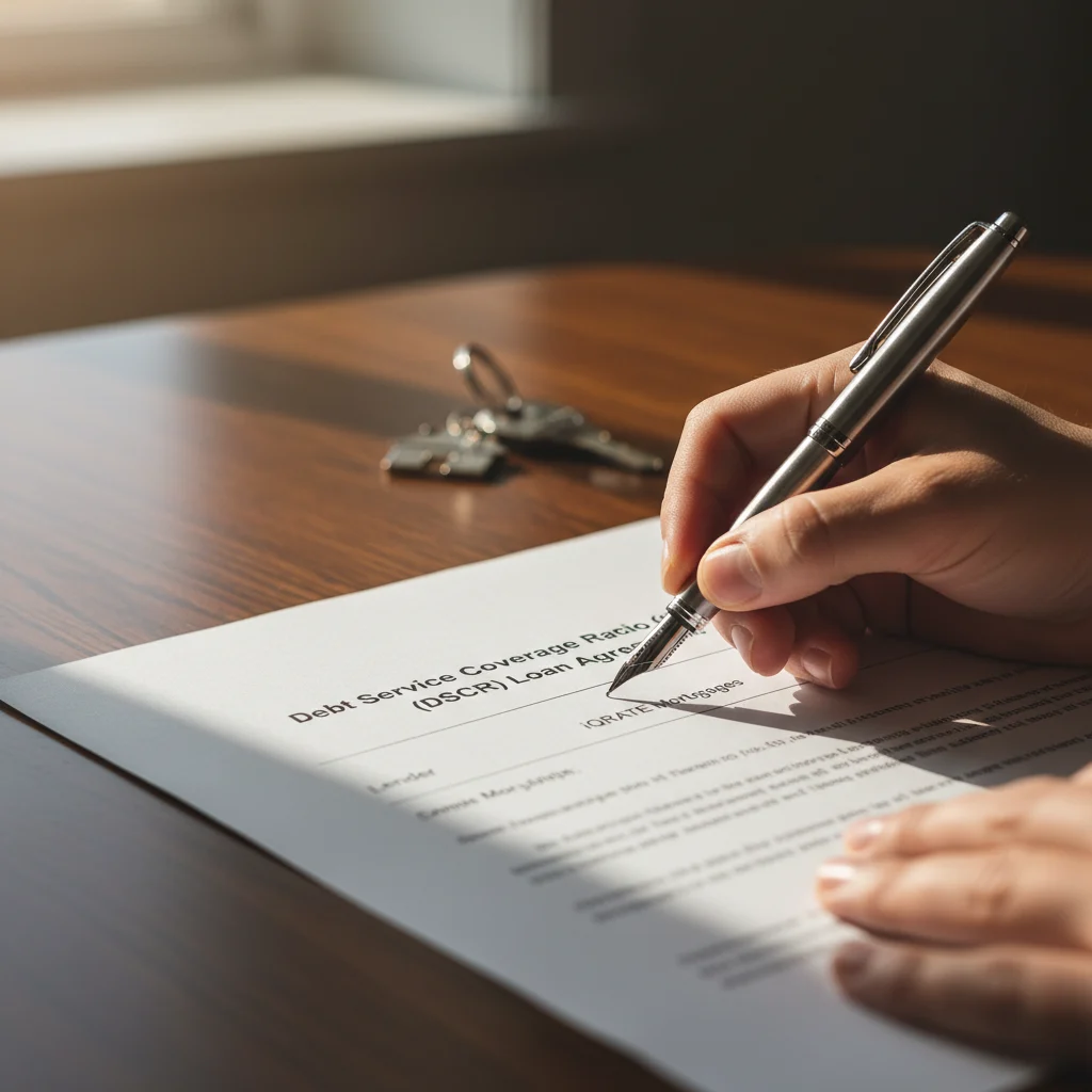 Investor reviewing property documents for a DSCR loan