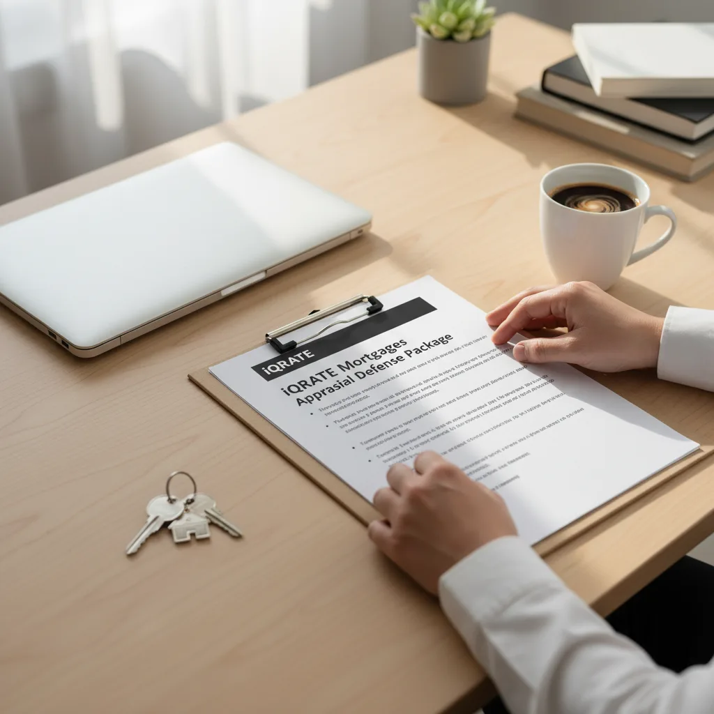 Real estate agent reviewing documents for an appraisal rebuttal