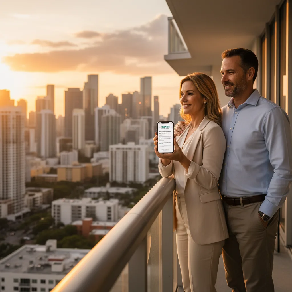 Miami condominium building with balconies