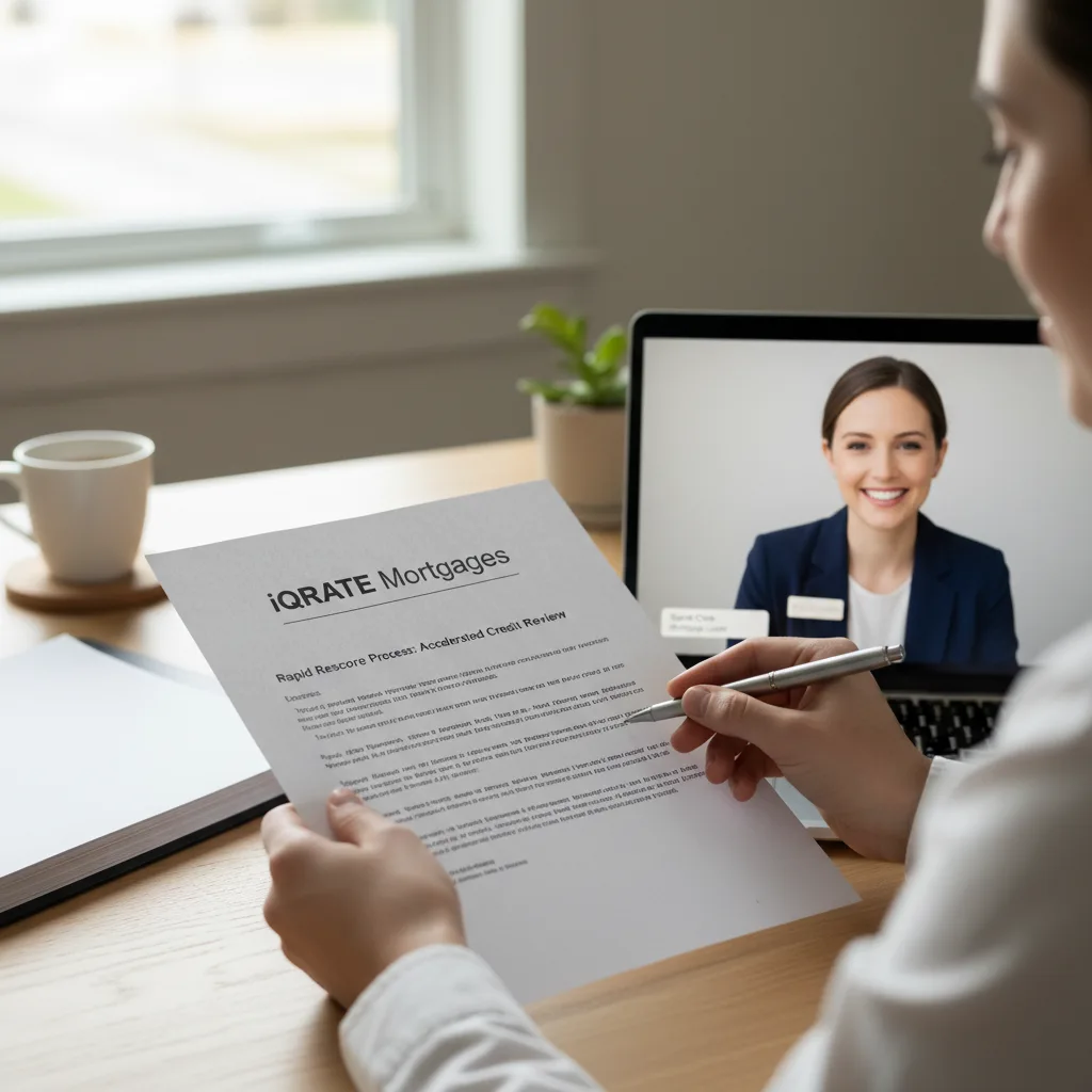 Mortgage advisor explaining documents to a couple.
