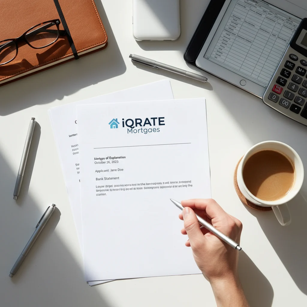 A person writing a Letter of Explanation for their mortgage application.